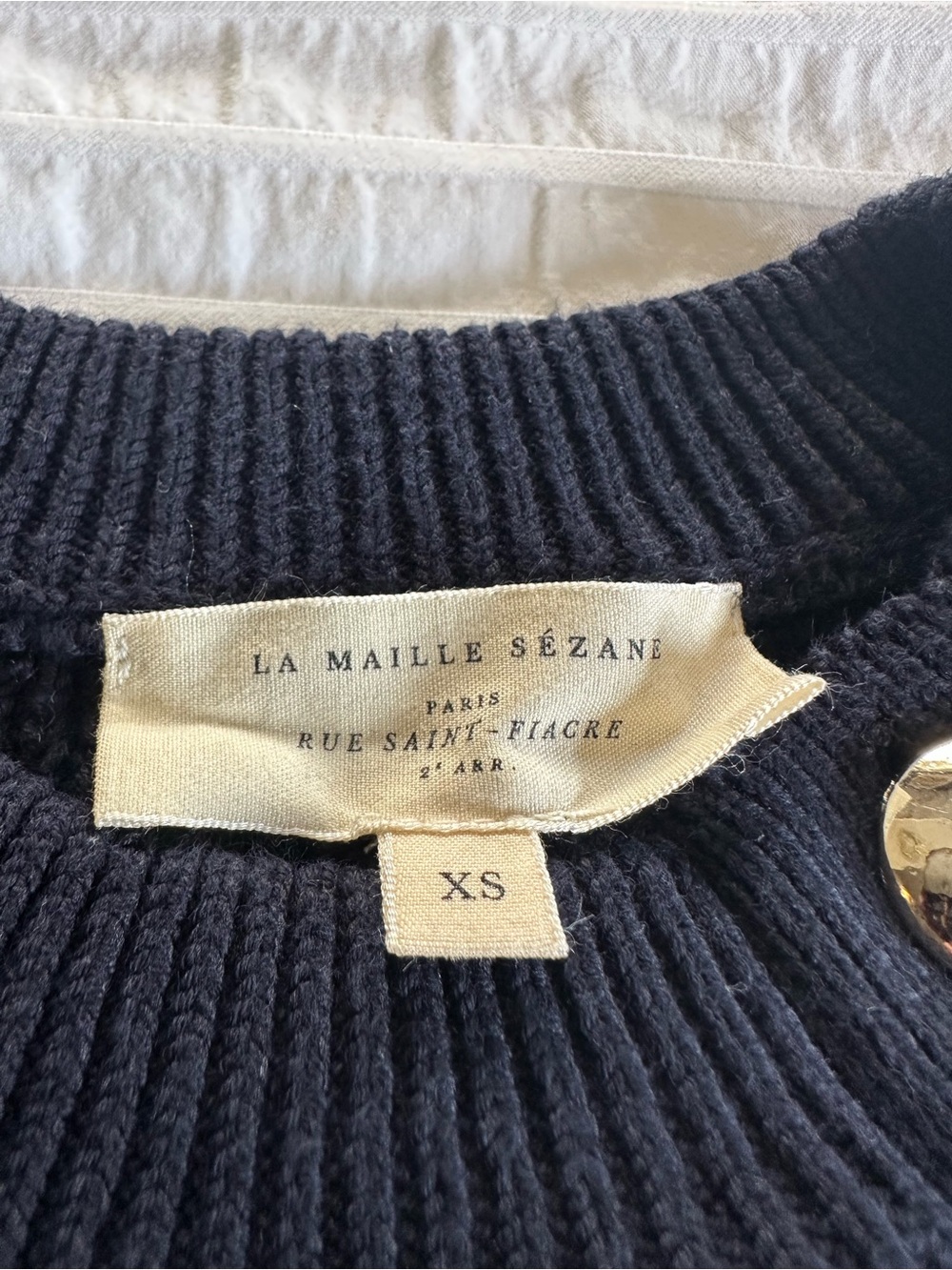 Sezane Gary Jumper in Navy Ecru Stripe - Picture 5 of 7